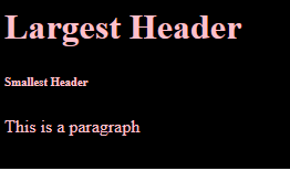The page from above now has pink text