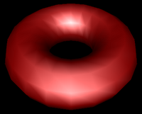 Gouraud Shaded Low-tesselation torus